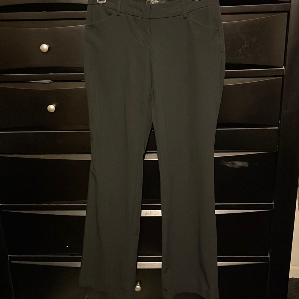 Black flare leg dress pants